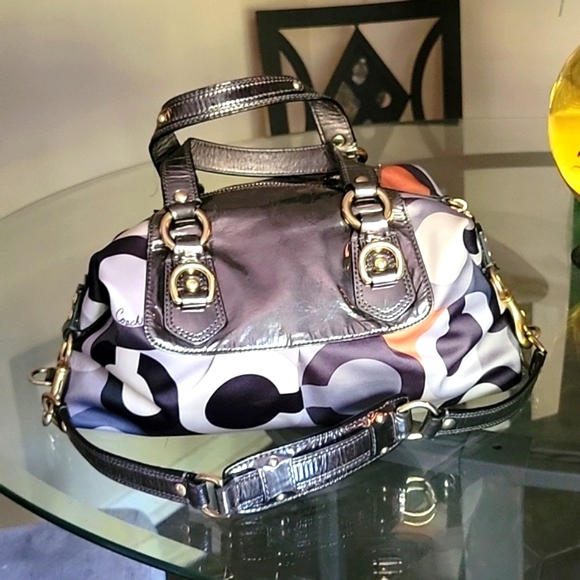 Coach Madison Graphic Multi Color Op Art Sabrina 2-WAY Shoulder Bag - Picture 5 of 7